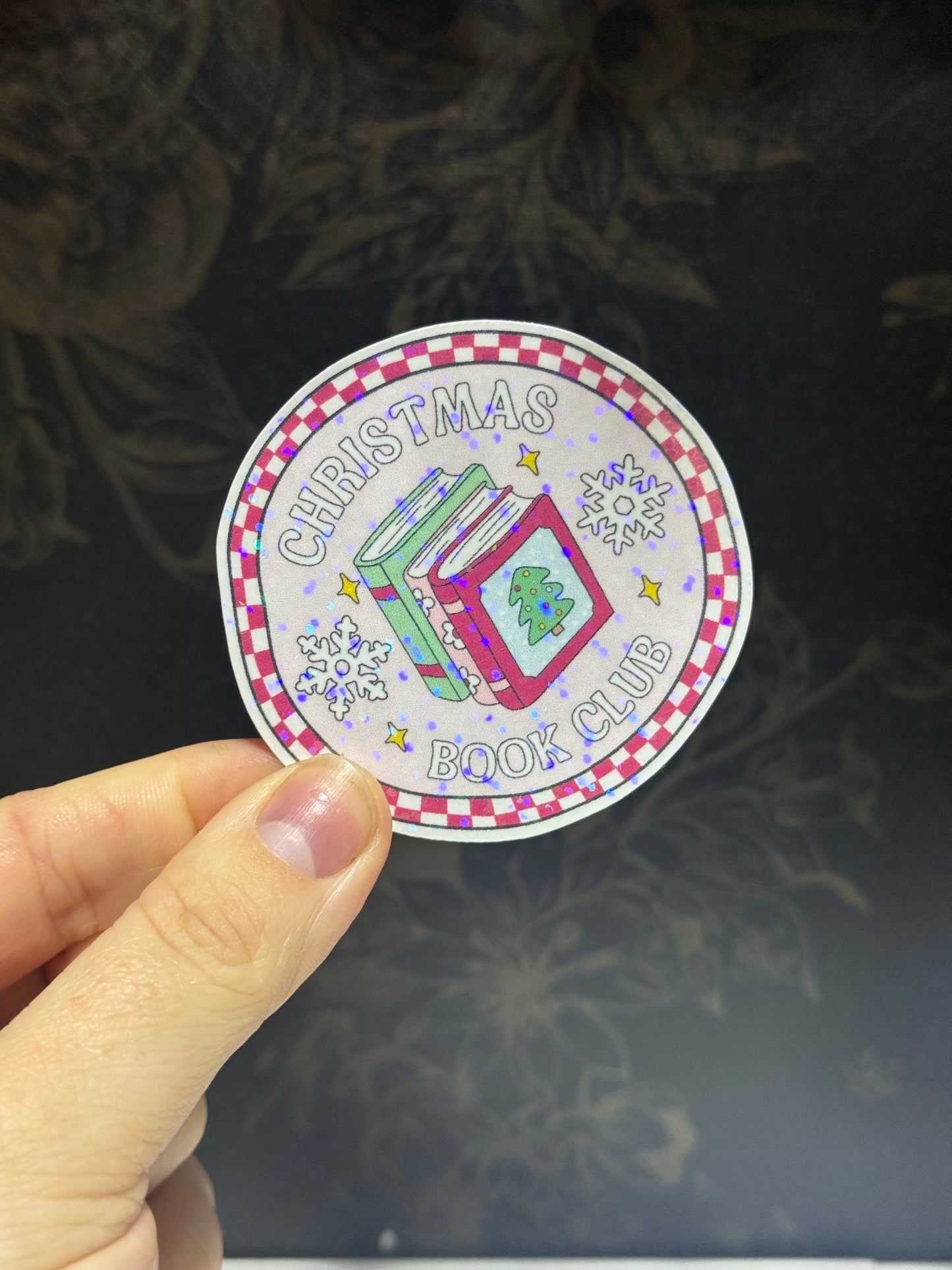 Christmas book club sticker