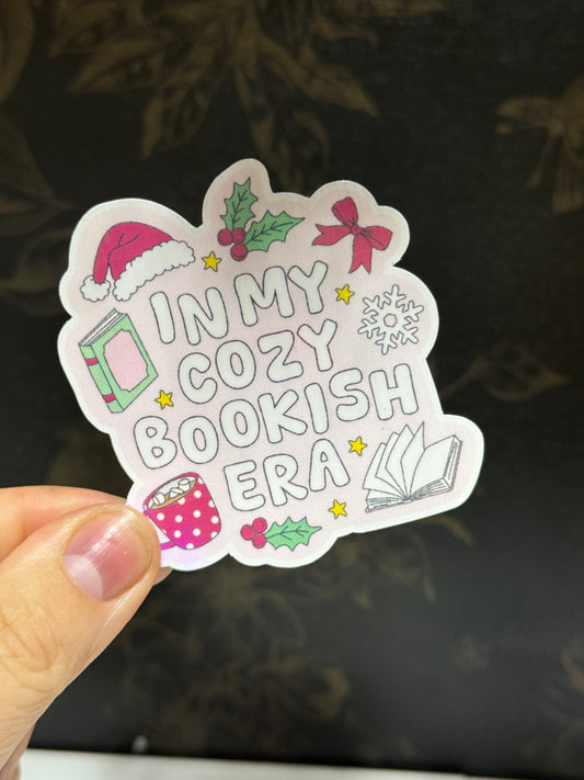 Cozy bookish era sticker