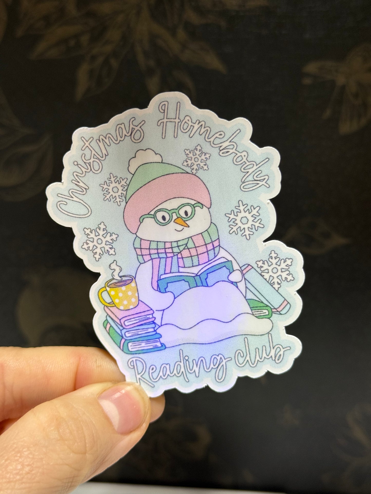 Reading snowman sticker