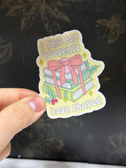 Book shaped presents sticker