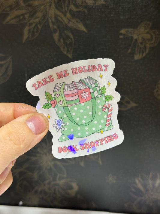 Holiday book shopping sticker