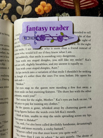 Fantasy reader magnetic bookmark