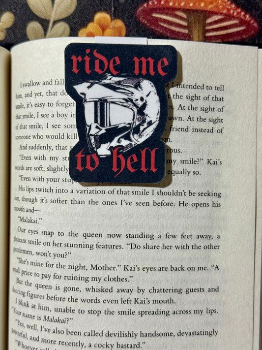 Ride me magnetic bookmark