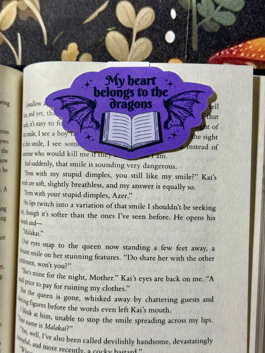 Heart belongs magnetic bookmark