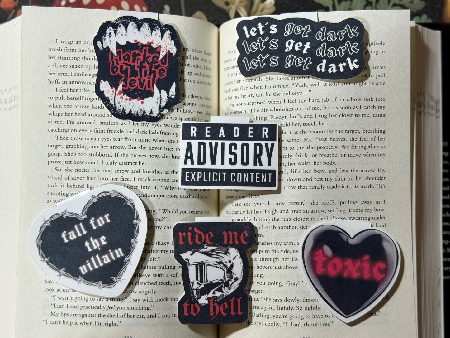 Toxic magnetic bookmark