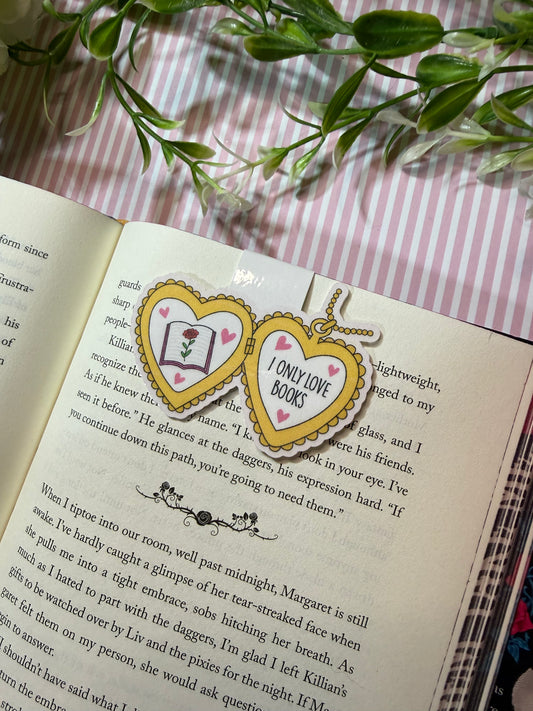 Heart locket magnetic bookmark