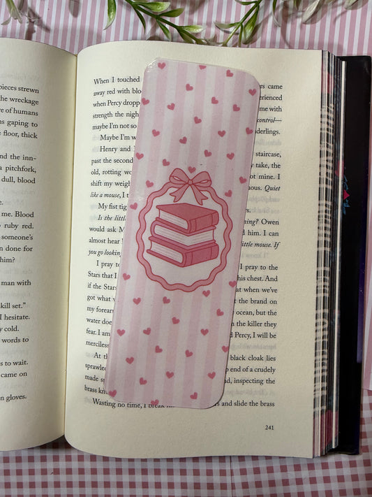 Preppy book stack bookmark