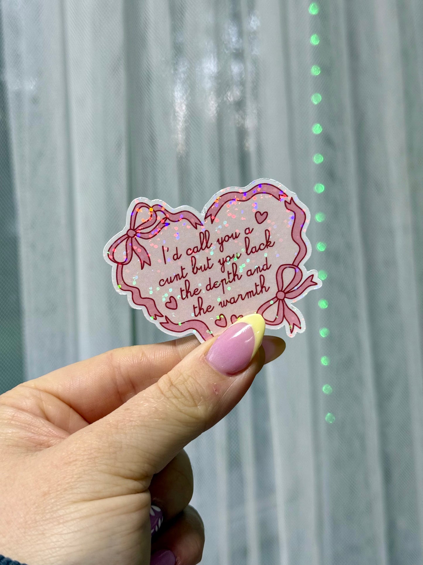Lack depth sticker