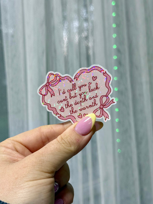 Lack depth sticker