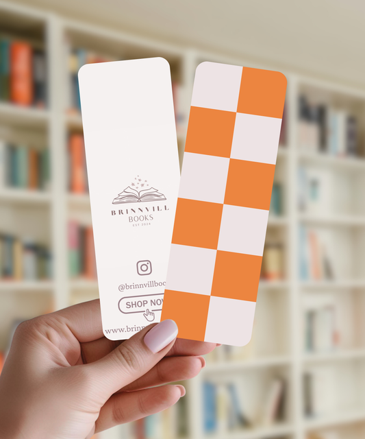 Orange Checkered Bookmark