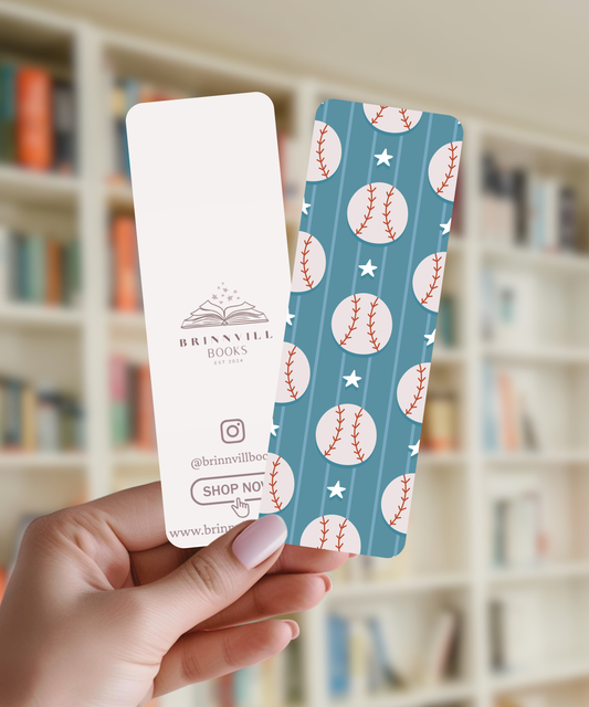 Teal Baseball Bookmark