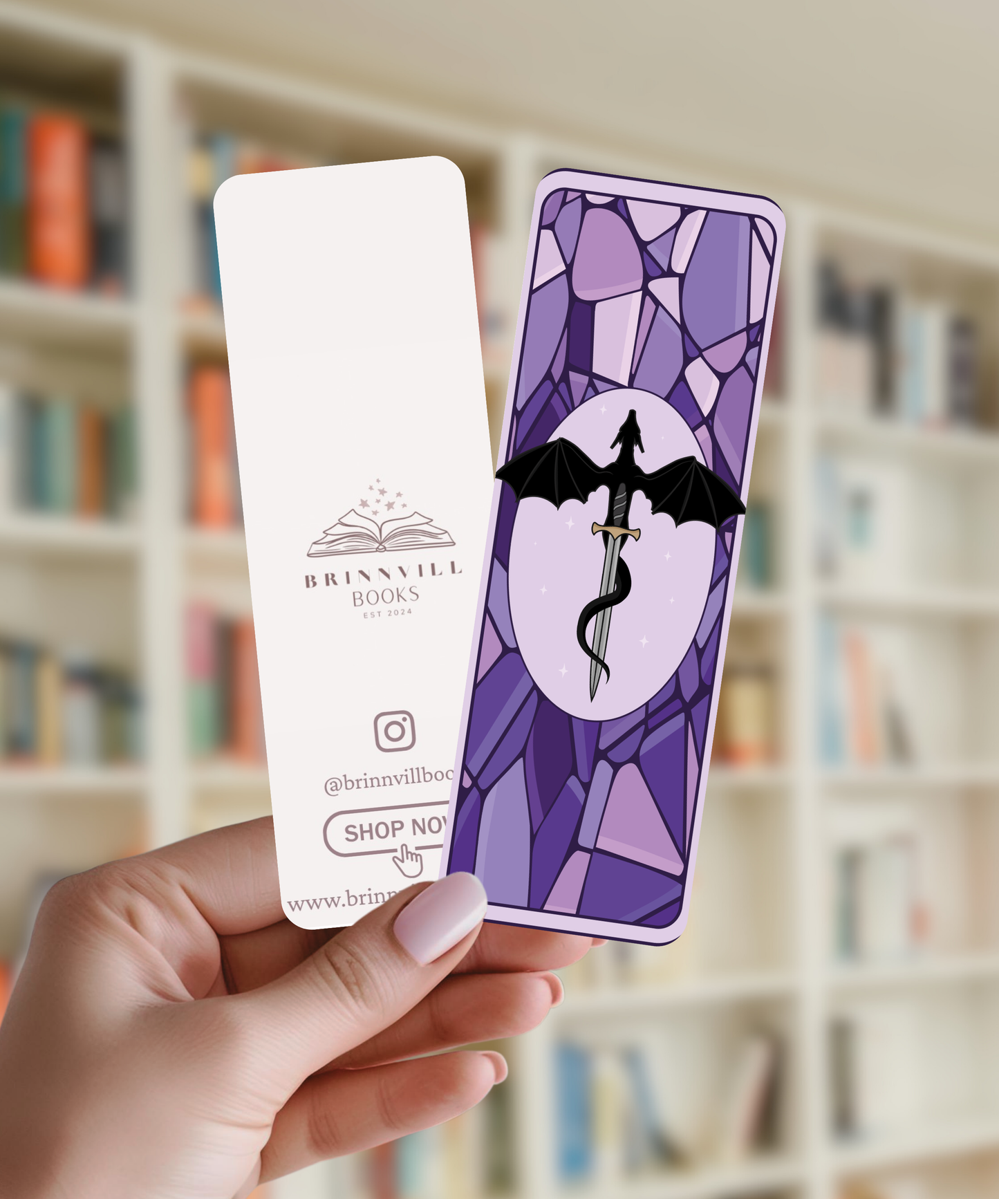 Purple fantasy dragon bookmark