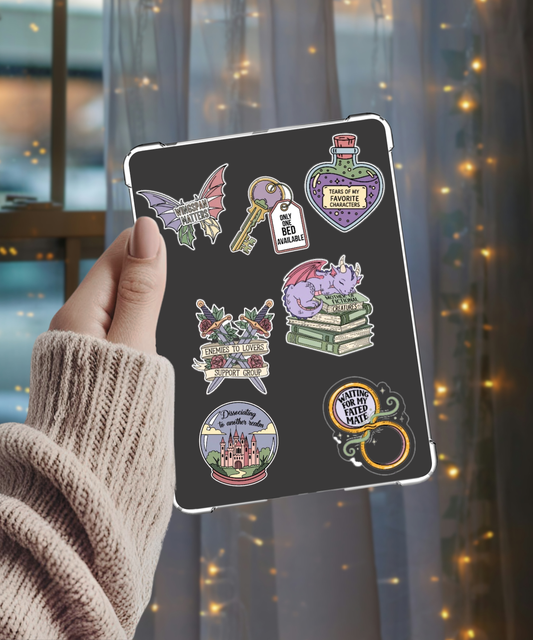 Random set of 10 Fantasy Kindle Size Stickers